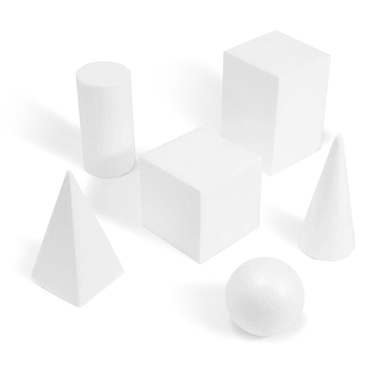 6 Pack Assorted 2.5 to 5.9 Inch Foam Geometric Shapes Craft Foam